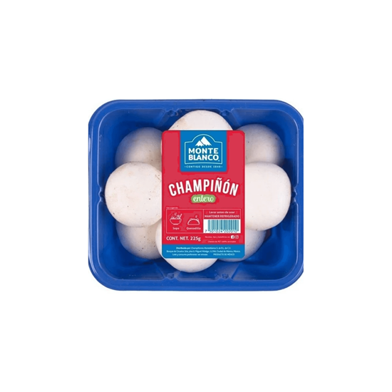 CHAMPIÑON ENTERO MONTE BLANCO CHAROLA 225g en Querétaro - Distribuidora Hermanos Rojas