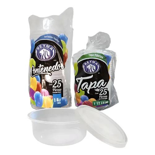 Envase plástico Reyma 1/4 litro desechable para alimentos